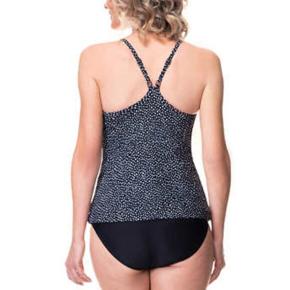 NEW Roots Women's TankiniSwimsuit | Black with Dots - Picture 2 of 4